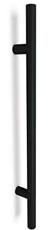 Oppali Schwarz Rostfreier Stahl 304 Haustür-Beschlag Stoßgriffe Ziehgriff | Stangen-Griff Durchmesser 25mm | Runden T-Bar | 120cm Gesamtlänge | Loch-zu-Loch Abstand 100cm |