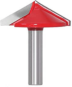 ExcInter 8mm Shank V-Groove Router Bit, 1 Pcs 120° Diameter 38mm 3D V Shape CNC Engraving Cutting Woodworking Cleaning Milling Router Bit