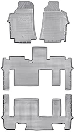 Recambo 3D Gummi Fußmatten kompatibel für Hyundai H1 | ab BJ 2018> | Auto Gummimatten | Passgenau | mit Rand | grau