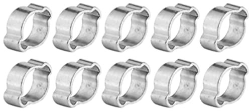 10x Ohrschellen, Zwei-Ohr-Schlauchschelle Schlauch 25-28mm Doppel-Ohr-Klemme