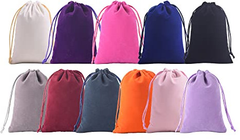 KONMAY Lot de 11 sacs en velours avec cordon de serrage - Grande taille - 20 x 25 cm