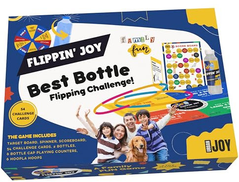 Flippin Joy | The Ultimate Challenge Game for Families, Kids, Teens, and Adults | Full of Flipping Fun | Best Board Game for 2-6 Players