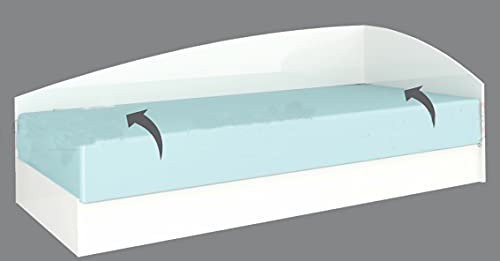 Letto Contenitore ad Una Piazza e Mezzo con Struttura Angolare dal Design Moderno e Semplice Complemento d’Arredo Economico LG5 (Solo Letto, Bianco Legno)