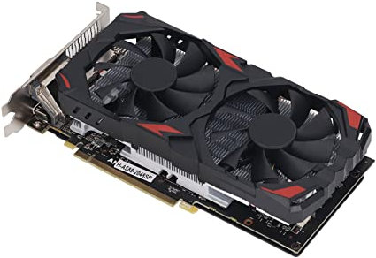 Carte Graphique Gaming, 256BIT Portable RX 580 Carte Graphique Silencieuse 1284MHz Fréquence Core avec Deux Ventilateurs pour PC de Bureau (580 8G D5)