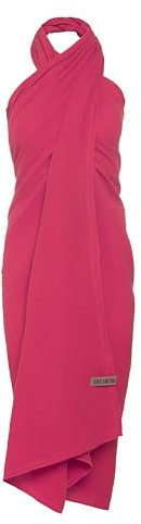 KNIT FACTORY - Liv Pareo/XL Schal - Strandtuch, XXL Schal und Pareo in einem - Multifunktionales Musselintuch - Sommer handtuchkleid - Damen Pareo aus 100% Bio-Baumwolle - Fuchsia