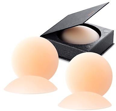 VOCH GALA 2 Paia Cuscinetti per Capezzoli Riutilizzabili Copricapezzoli Autoadesivi UltraSottili per Donne Copricapezzoli in Silicone Ipoallergenico Inutile