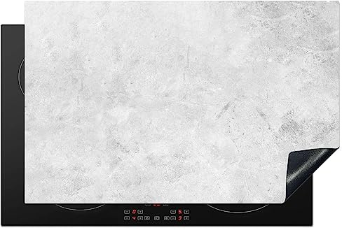 KitchenYeah© Herdabdeckplatte Einteilig Küche Ceranfeld Abdeckplatte | 80.2x52.2 cm - Cerankochfeld Abdeckung Induktionskochfeld Schutzmatte Marmor - Design - Grau - Marmoroptik - Moderne