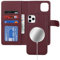 Zouzt for iPhone 11 Pro Max 6.5 Inch Detachable Wallet Case with Card Holder for MagSafe, Premium PU Leather 2 in 1 Flip Folio Book Magnetic Stand Protective Phone Cover - Burgundy