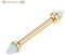 hengkaixuan G23 Titanium Nipple Barbell Gold Nipple Jewellery 14G Internally Threaded Nipple Rings Imitation White Opal Nipple Bars Body Piercing Jewellery for Women 14mm