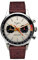 Seestern Sugess Chronograph Mechanisch Stahl Leder Braun Creme Vintage Herrenuhr, Armband