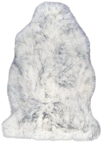 Knutzen Wohnen Lammfell Echt 50 x 80 cm Weiß/Grau - Natürliches & wärmendes Lammfell für Sofa - Kuscheliger Begleiter für Ihr gemütliches Zuhause