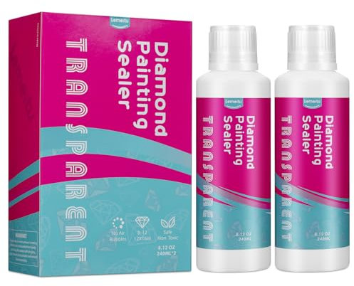 Lemeitu Diamond Painting Sealer,Painting Glue and Puzzle Glue with Sponge Head, Permanent Hold Sealer, Fast-Drying for Art Diamond Paint,240ML/8.12OZ,2 Pack
