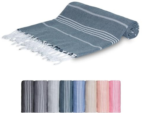 MEBY XXL-Saunatuch (100x200 cm). Strandtuch, Badetuch, Türkisches Hamamtuch, Handtuch. 100% Baumwolle (Petrolblau)