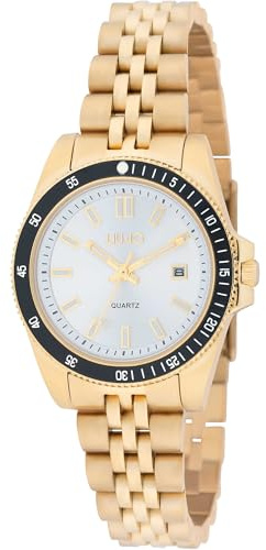 LIU JO Company Lady Uhr für Damen in der Farbe Gold mit Armband aus Edelstahl, Wasserdichtigkeit: 3 bar, Gehäusedurchmesser: 33 mm, TLJ2322