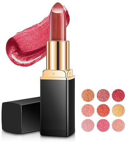 METINFUS Lippenstift Metallic Glanz Finish,Feuchtigkeits Glanz Lippenstift,Schimmernder mit Glänzender Oberfläche,Cremige Textur, Lippenpflege für Feuchtigkeitsspendende Lippen,Langlebig (02#)