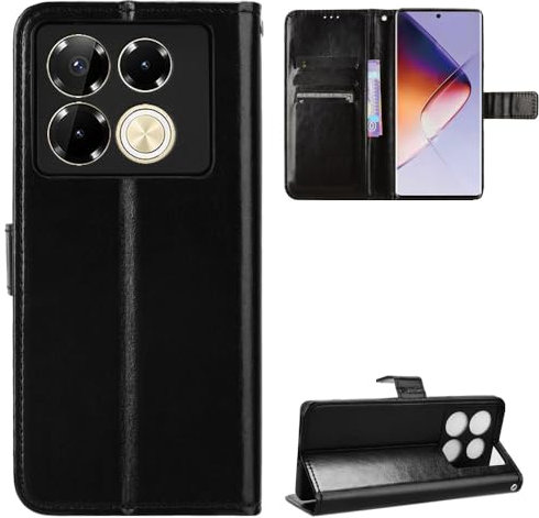 BellaCase Infinix Note 40 Pro 5G/40 Pro Plus 5G Coque [Étui Portefeuille] [Fonction Support] [Slots pour Cartes] Compatible avec Le Smartphone Infinix Note 40 Pro 5G/40 Pro Plus 5G(Noir)