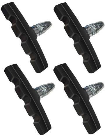 Ruayia Bremsschuhe für V-Brake, 2 Paar Fahrrad Bremsbacken 70mm, Hohe Bremsleistung Bremsschuhe für Seitenzugbremse V-Bremse, 4 Stück Bremsbeläge Bremsschuh Set mit Bolzen - Schwarz