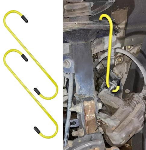 deemars Ganci per Pinze Freno, Ganci per Pinze dei Freni con Punte in Gomma, Strumenti Automobilistici Universali Durevoli e Antiruggine per Lavori di Frenatura e Sospensioni (Giallo, 2PCS)