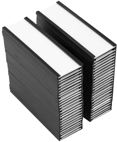 CENPEK 50 Stück Magnetischer Etikettenhalter 76 x 25 mm, C-förmiger Etikettenclip mit 50 transparenten Schutzfolien und 100 weißen Papierstreifen für Lagerregale, Wandschränke und Schubladen
