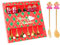 FRUHLING Lot de 6 Couverts de Noël en Acier Inoxydable - Cuillères, Fourchettes et Cuillères à Café Dorées - Avec Boîte Cadeau pour Bar, Café