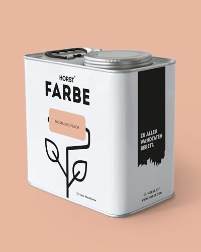 HORST Wandfarbe Nostalgic Peach 2,5L - Hochwertige Innen-Farbe - Hohe Deckkraft & Schnelltrocknend - Geruchsneutral - Spritz- & Tropffrei - 100% Natürlich - Orange