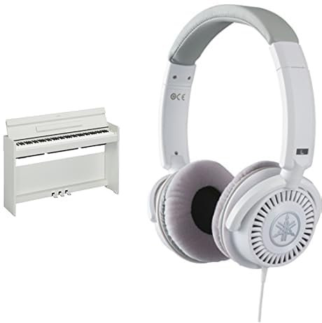 Yamaha Piano digital ARIUS YDP-S35 blanco: piano digital moderno y elegante para músicos aficionados, incluido con auriculares HPH-150