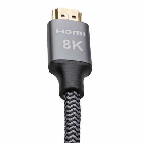 kenable Braided HDMI 2.1 TV Lead HDR 8K 60Hz 4K 120Hz 48Gbps eARC Dolby VRR Cable (1.5m)
