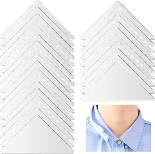 60 Stück Kragenstäbchen für Herrenhemden,Selbstklebende Polohemd-Kragenstäbchen,PVC Anti-Warping Edge Shaper Kragenstäbchen,Herren Kragenstäbchen,Für Die Meisten Business-Hemden