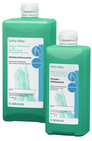 10x B. Braun Softa-Man® Händedesinfektionsmittel - 1 Liter | Flasche (1000 ml)