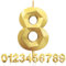 Geburtstagskerzen Zahlen 8, 5cm 3D Gold Geburtstagskerzen, Kerzen Geburtstag, Zahlenförmige Kerze, Tortendeko Geburtstag für Geburtstag Party, Hochzeiten, Jubiläen, Birthday Candle Nummer 8