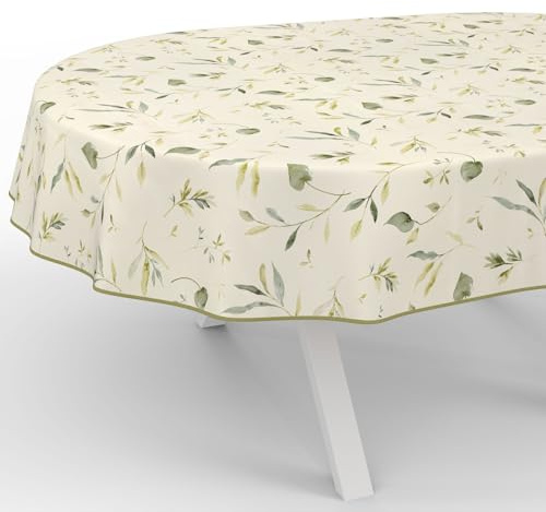 Wachstuchtischdecke Wachstischdecke Wachstuch Tischdecke abwaschbar Gartentischdecke Wasserabweisend Oval 220x140cm mit Saum (Eingefasst) Canada Floral