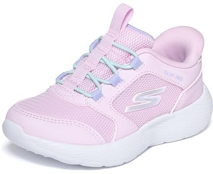 Skechers Baby Girl's Dyna-Lite Slip-in Trainers, Light Pink Synthetic/Textile, 5 UK Toddler