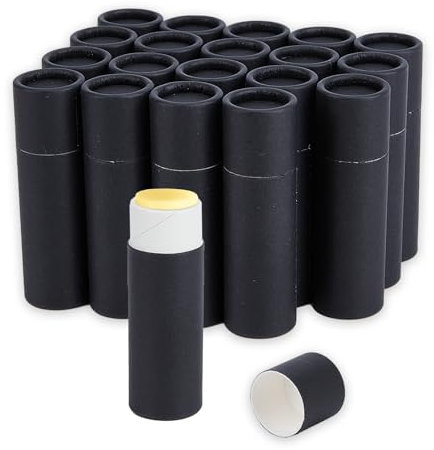NICENEEDED 20 Stück Schwarze Lippenbalsamtuben Aus Pappe Nachfüllbare Lippenstifthülse Aus Papier Runder Leerer Lipgloss Behälter Aus Pappe