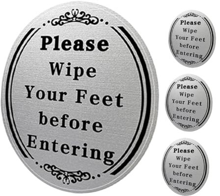 NAMOARLY Please Wipe Your Feet before Entering Entryway Wall Decal Waterproof Vinyl Sticker Entryway Decor Home Accessories 2 Sets 2 Stickers Each Indoor Reminder Sign