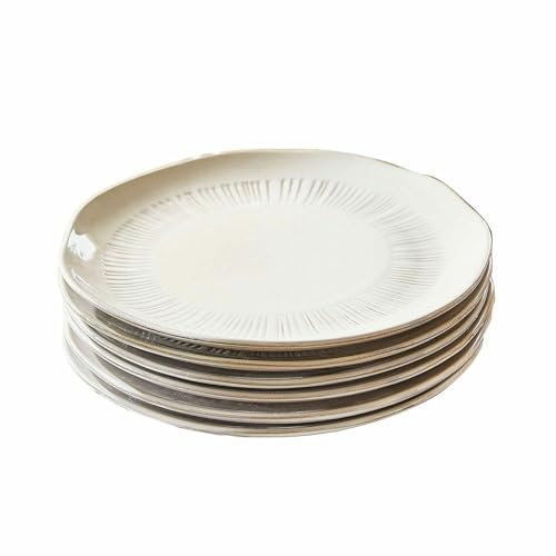 LOBERON Lot de 6 assiettes Périers, beige