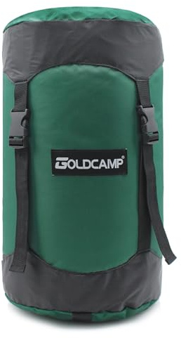 GoldCamp Compression Sack, 40% More Storage! 18L/30L/43L/49L/65L Compression Stuff Sack, Waterproof & Ultralight Sleeping Bag Stuff Sack - Space Saving Gear for Camping, Hiking (Green, XXXL)