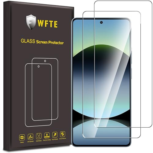 WFTE [2-Pack Protector de Pantalla para Xiaomi Redmi Note 13 5G/Xiaomi Redmi Note 14S 4G,9H Dureza,Huellas Dactilares Libre,Sin Burbujas,Cristal Templado Protector de Pantalla Redmi Note 14S 4G