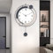 EMITDOOG Decorative Wall Clocks,Modern Wall Clock with Pendulum,Silent Quality Quartz Clock Battery Operated,Large Clock for Living Room,Kitchen,Home,Bathroom,Bedroom Wall Decor,13x21inch Black