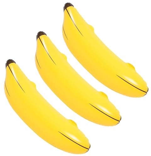 Lot de 3 bananes gonflables - 60 cm - Jouet de piscine gonflable pour piscine, plage, été, baignade, carnaval, décoration de fête