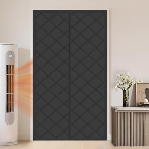 Rideau de Protection Thermique Magnétique de Portes, Couverture Isolation Aimanté, Anti Froid, Coupe-Vent, Fermeture Automatique, for Portes de Cave Terrasse Balcon