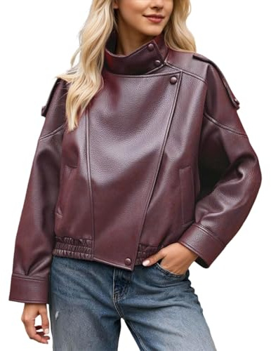 Giubbotto Pelle Donna Giacca Giacche Moda Jacket Casuale Corto Giubbino Giubbini Slim Giubbotti Vintage Retro Similpelle Giacchetto Oversize Giacchetta Sottile