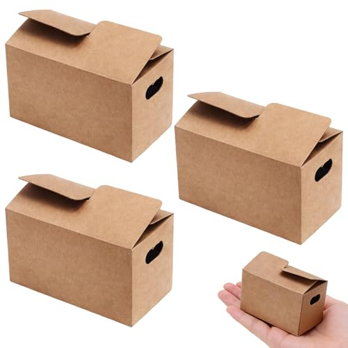 BaZuyunMd 3 Stück Moving Boxes, Wichtel Koffer, Versandkarton Klein, Kleine Kartons, Umzugskarton, Puppenstubenzubehör, Wichtel Umzugskartons Mini, Wichtel Umzugskartons, Versandkartons Klein