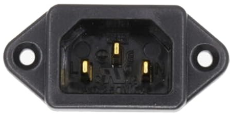 budiniao Toma de Corriente IEC320 C14 con Montaje atornillado. Admite Cables Grandes y Equipos de Potencia para Aires acondicionados y lavadoras. Adaptador Enchufe Montaje en Panel 250 V y 15 A.