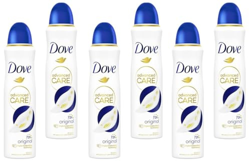 6x Dove Advanced Care Deo-Spray Original Anti Transpirant mit 72 Stunden Schutz vor Achselnässe und Körpergeruch, 0% Alkohol 150 ml (6er Pack)