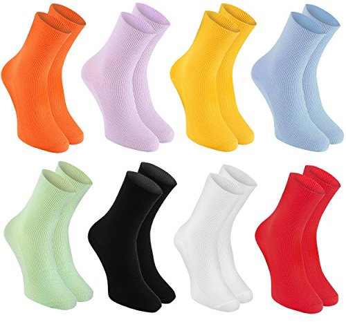 8 pairs of DIABETIC Elastic Cotton Socks for SWOLLEN FEET, Colorful Mix S