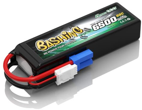 Gens Ace 3S LiPo Akku 6500mAh 11.1V 60C Akku Bashing mit EC5 Stecker für 1/8,1/10 RC Auto, RC Flugzeug, RC Hubschrauber, RC Hobby