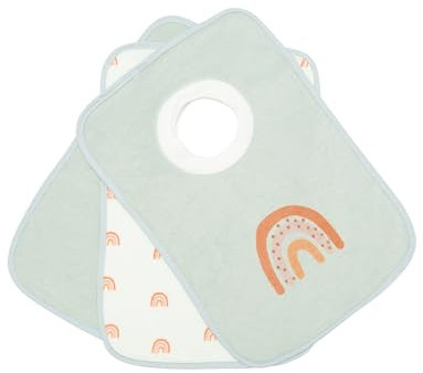 Kindsgard Schlupflätzchen happaklat 3er-Pack Regenbogen Mint - Schnelles An- & Ausziehen - Lätzchen Baby - Spucktücher Baby - Waschbar bis 40°C