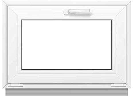 Premium Kunststofffenster Von Komforta - Kippfenster Weiß BxH 900 x 550 mm - Garagenfenster/Gartenhaus Fenster BxH 90 x 55 cm 3- fach Verglast - Funktion Kipp Fenster- Kellerfenster Alle Grössen