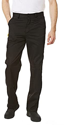 Iron Mountain IMPNT100 Workwear Mens Heavy Duty Multi Pocket Knee Pad Pocket Cargo Trousers, Black, 40W/29L