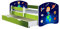 ACMA Kinderbett Jugendbett mit Einer Schublade und Matratze Grün mit Rausfallschutz Lattenrost II 140x70 160x80 180x80 (22 Kosmos, 180x80 + Bettkasten)